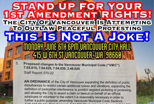 Vancouver, Washington - June 8, 2022 - Stand Up For Your 1st Amendment Rights