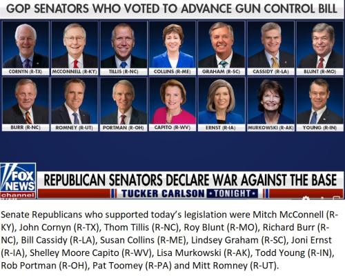 GOP Senators who voted to advance gun control bill June 2022