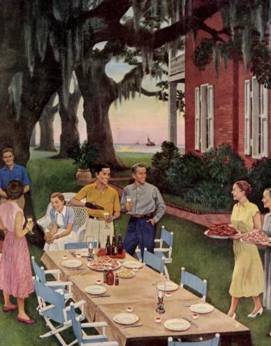 Old fashion dinner outdoors