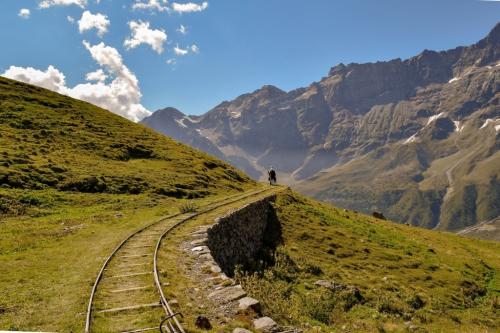 Old train track through mountains