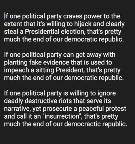 The end of our democratic republic