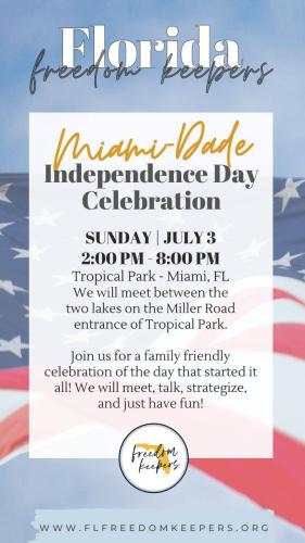 Miami, Florida - July 3, 2022 - Florida Freedom Keepers Independence Day Celebration