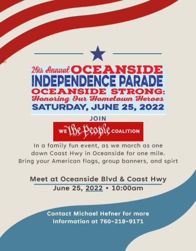 Oceanside, California - June 25, 2022 - Independence Parade