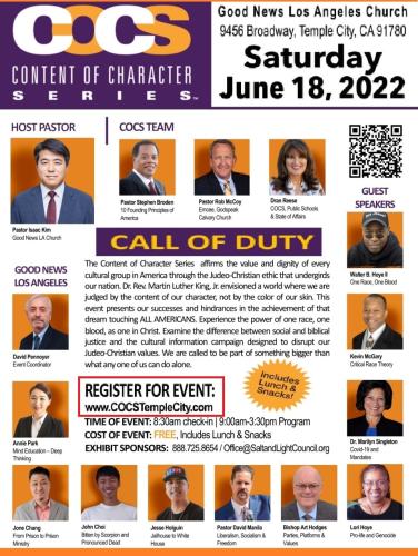 Temple City, California - June 18, 2022 - Content of Character - Call of Duty