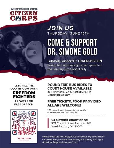 Washington, DC - Jan 16, 2022 - Support Dr. Gold
