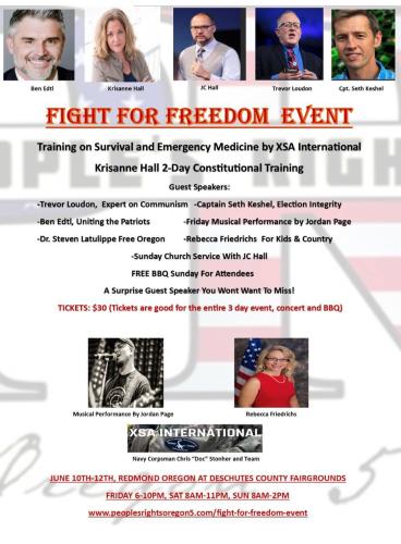 Redmond, Oregon - June 10 - 12, 2022 - Fight For Freedom Event