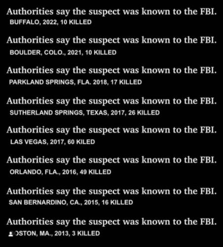 Suspect known to FBI