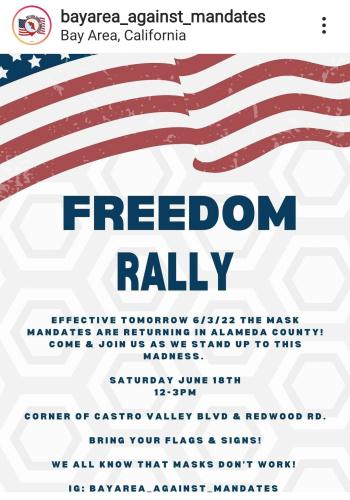 Alameda County, California - June 18, 2022 - Freedom Rally