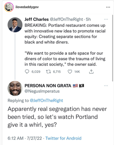 segregation portland restaurant racistdems