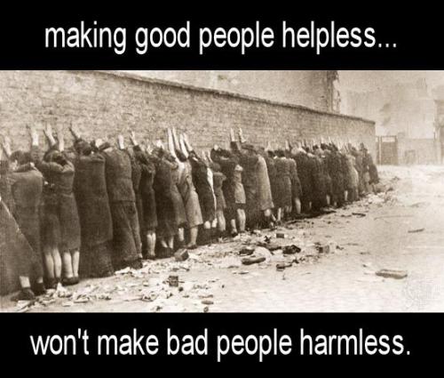 making good people helpless wont make bad people harmless