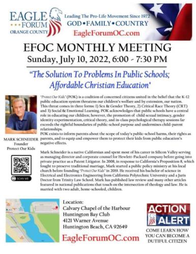 Hungtington Beach, California - July 10, 2022 - Eagle Forum