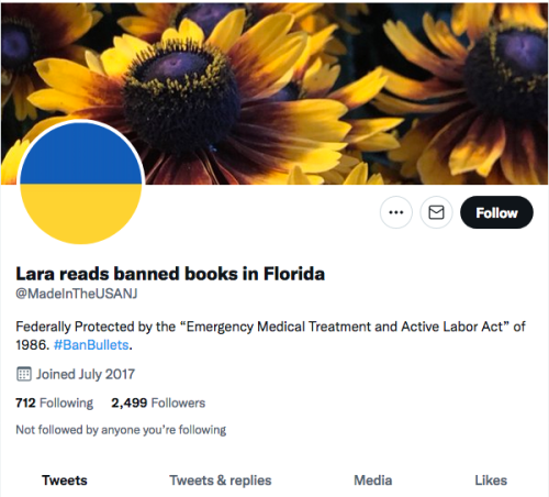 @madeintheusanj twit twitter Lara reads banned books Screen Shot 2022-07-24 at 10.31.34 AM