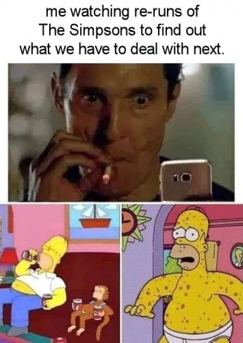 me watching re-runs of The Simpsons to find out what we have to deal with next