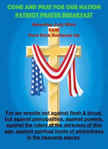 Redlands, California - July 23, 2022 - Pray for our Nation