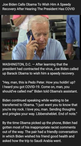 Joe Biden calls the President