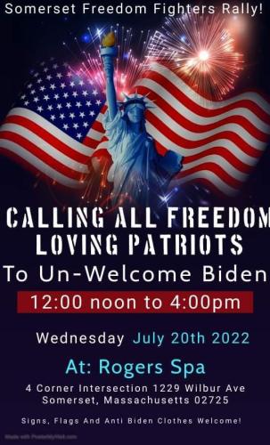Somerset, Massachusetts - July 20, 2022 - Unwelcome Biden Protest