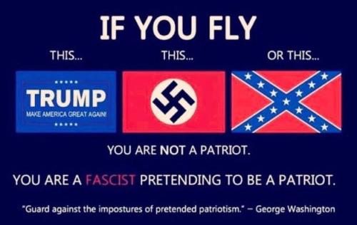 Nothing say's "I'm a fucking idiot!" More than a Trump flag.