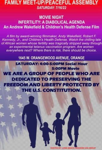 Orange, California - July 16, 2022 - Movie - Infertility A Diabolical Agenda