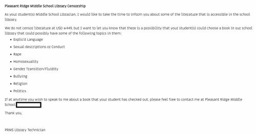 Librarian admits library middle school has porn