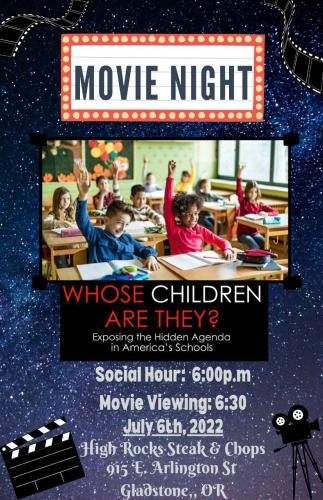 Gladstone, Oregon - July 6, 2022 - Movie Night - Whose Children ARe They