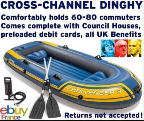 cross channel dinghy for illegals