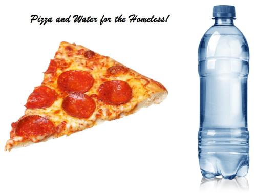 pizza and water
