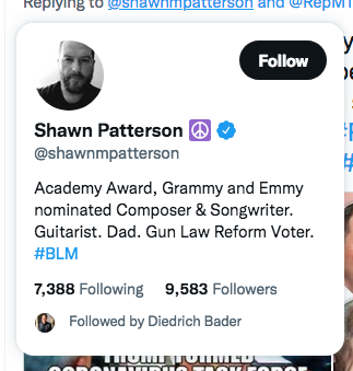 @shawnmpatterson libtard musician libtards in music gungrab faucism shot nazi tds schiff Screen Shot 2022-07-20 at 10.46.32 AM