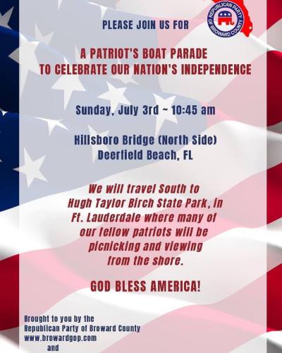 Deerfield Beach, Florida - July 3, 2022 - Patriot's Boat Parade