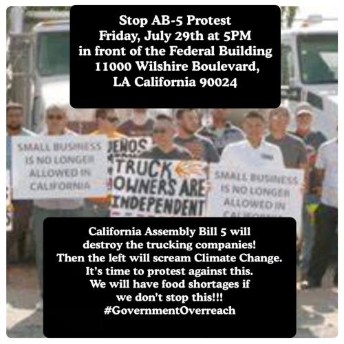 Los Angeles, California - July 29, 2022 - Stop AB5 Protest at Federal Building