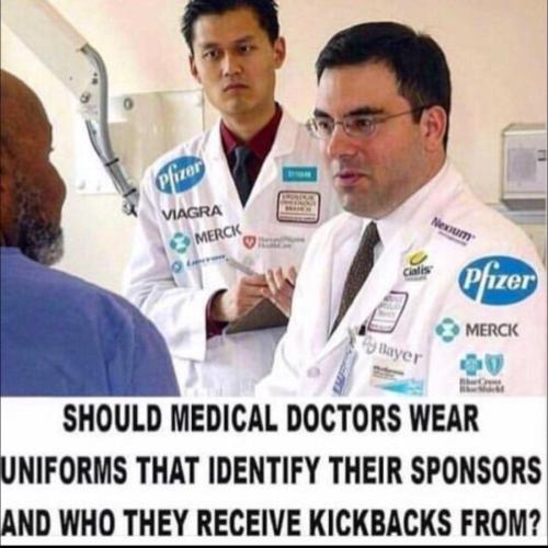 Medical Doctors Wearing Uniforms Identifying Their Sponsors