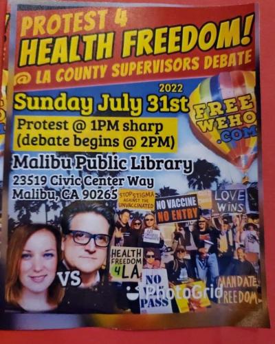 Malibu, California - July 31, 2022 - Protest for Health Freedom
