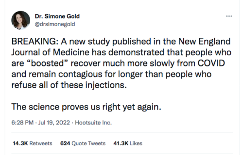 @drsimonegold new england journal boosted boosterclub aids recover slower get sicker science covid vax facts