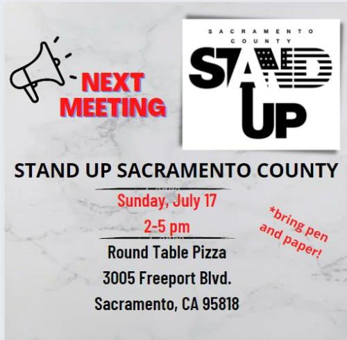 Sacramento, California - July 17, 2022 - Stand Up Sacramento Meeting