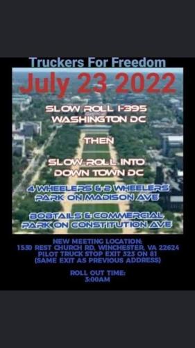Washngton DC - July 23, 2022 - Truckers for Freedom Slow Roll