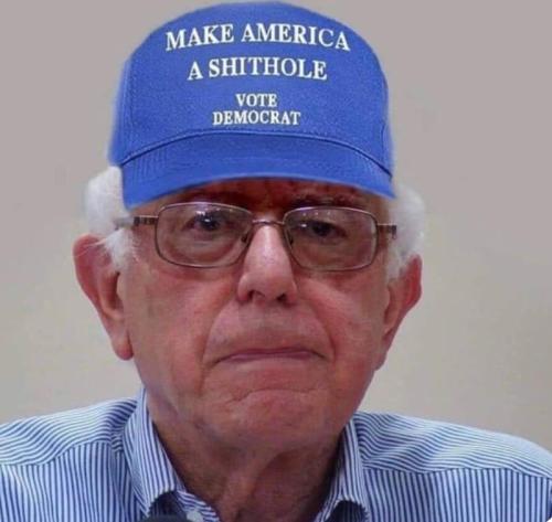 bernie make america shithole blue hat