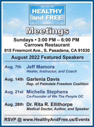 Pasadena, California - Aug 14, 2022 - Healthy and Free Picnic Meeting