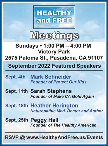Pasadena, California - Sep 4, 2022 - Healthy and Free Picnic Meeting