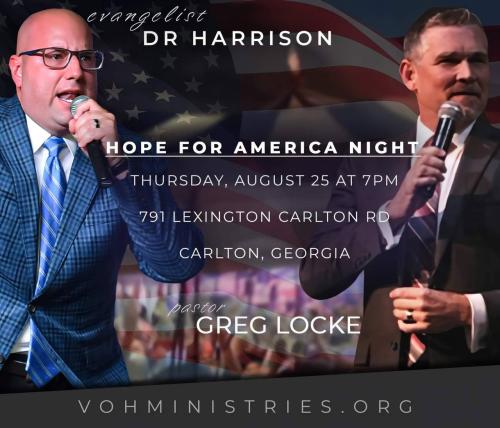 Carlton, Georgia - Aug 25, 2022 - Hope for America Night