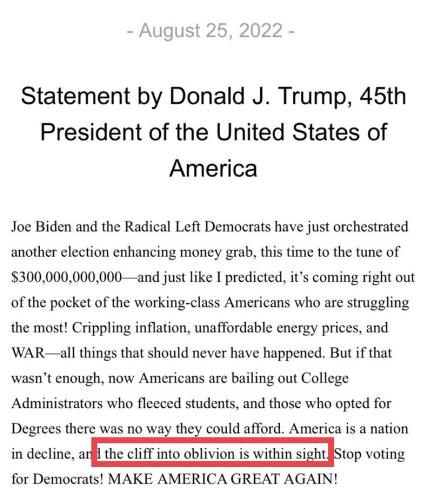 Trump Statement 1
