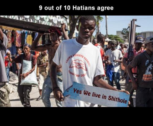 SHITHOLE 9 OUT OF 10 HATIANS AGREE