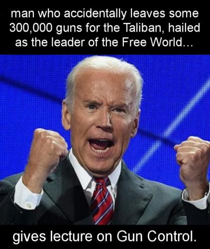 man who accidentally leaves some 300000 guns for the Taliban hailed as the leader of the Free World