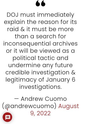 Andrew Cuomo supports Trump