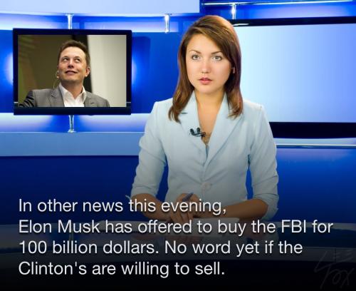 Elon Musk Offer to buy the FBI - female-news-anchor-blue-set-and-desk