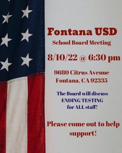 Fontana, California - School Board Meeting
