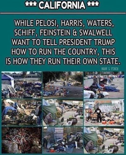 shithole schiff feinstein pelosi tell others how to run country this is how they run California commifornia