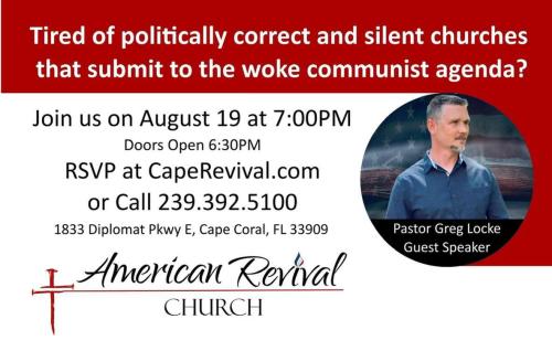 Cape Coral, Florida - Aug 19, 2022 - Pastor Greg Locke