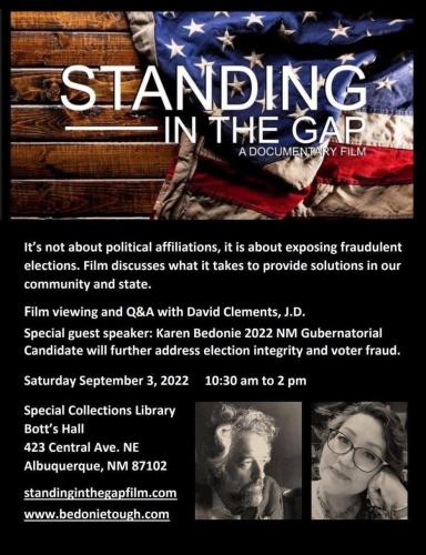 Albuquerque, New Mexico - Sep 3, 2022 - Standing in the Gap a Documentary Film