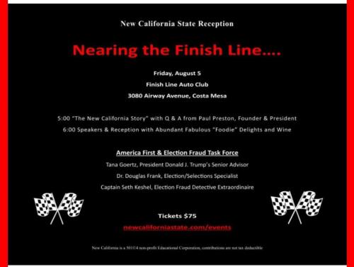 Costa Mesa. California - Aug 5, 2022 - New California State Reception with Election Fraud Task Force