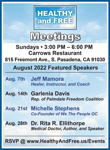 Pasadena, California - Aug 28, 2022 - Healthy and Free Picnic Meeting