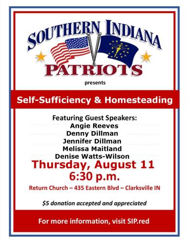 Clarksville, Indiana - Aug 11, 2022 - Self Sufficiency and Homesteading